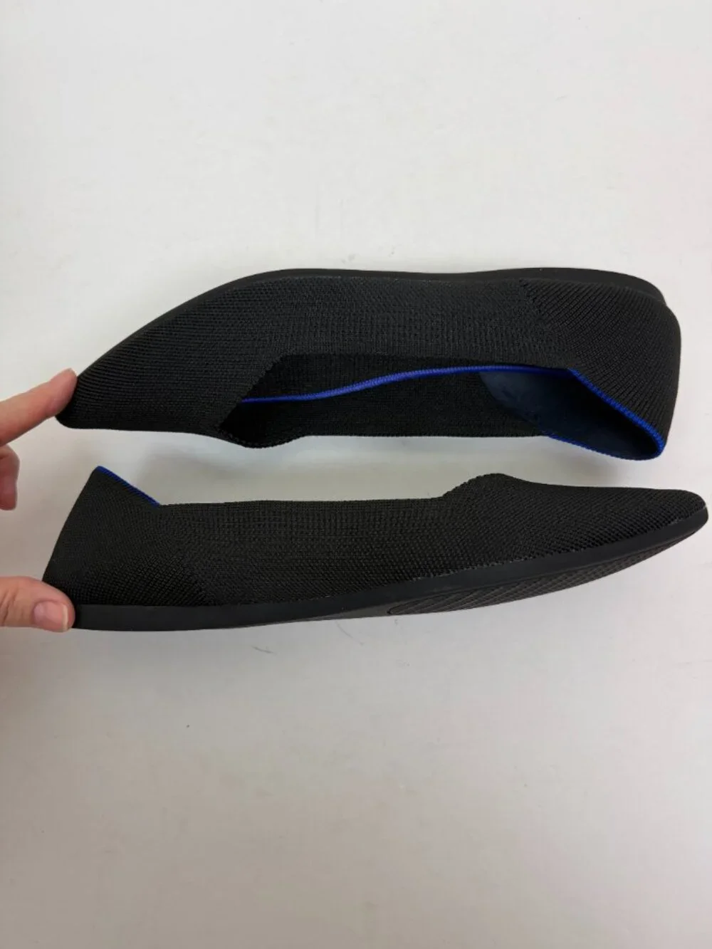 Rothy's The Point Ballet Flat In Classic Black Size 10 - Picture 6 of 12